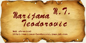 Marijana Teodorović vizit kartica